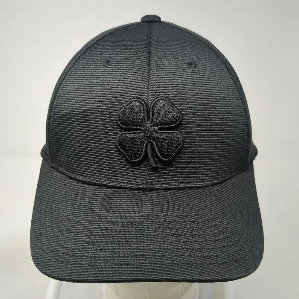 Black Clover Baseball Cap Black XL Fitted Flexfit Rawlings Patch Live Lucky Hat